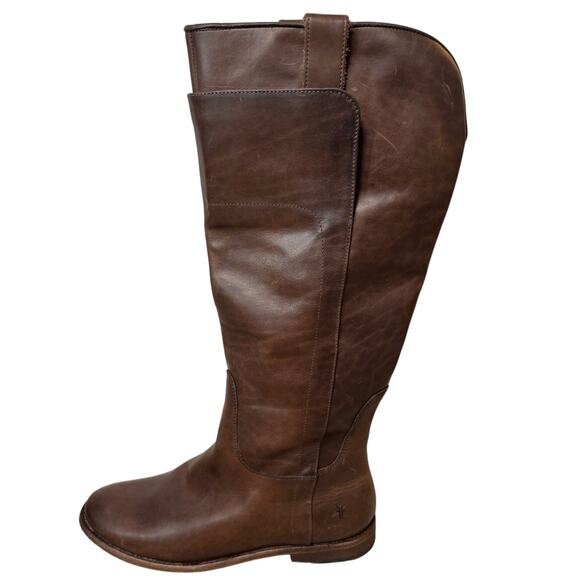 FRYE PAIGE Tall Brown Women's leather Riding boots; size 9.5 - Picture 1 of 13